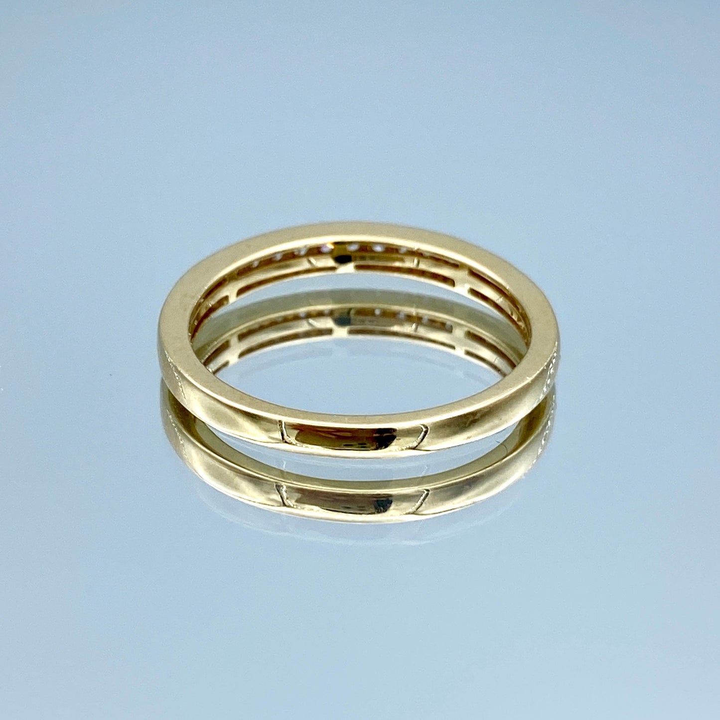 Round-Cut Diamond Halfway Ring in 14K Yellow Gold - L and L Jewelry