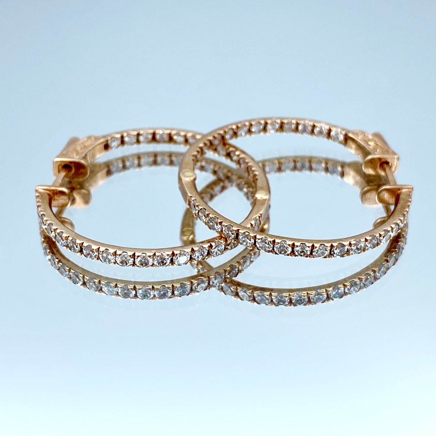 Inside-Out Diamond Hoop Earrings in 14K Rose Gold - L and L Jewelry