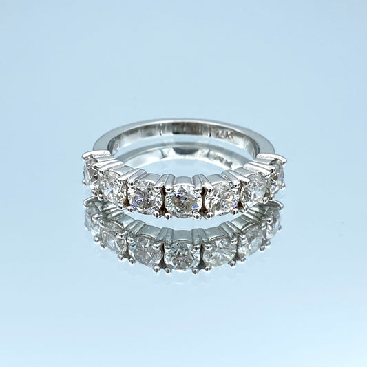 Seven Stone Round Brilliant-Cut Diamond Ring in 14K White Gold - L and L Jewelry