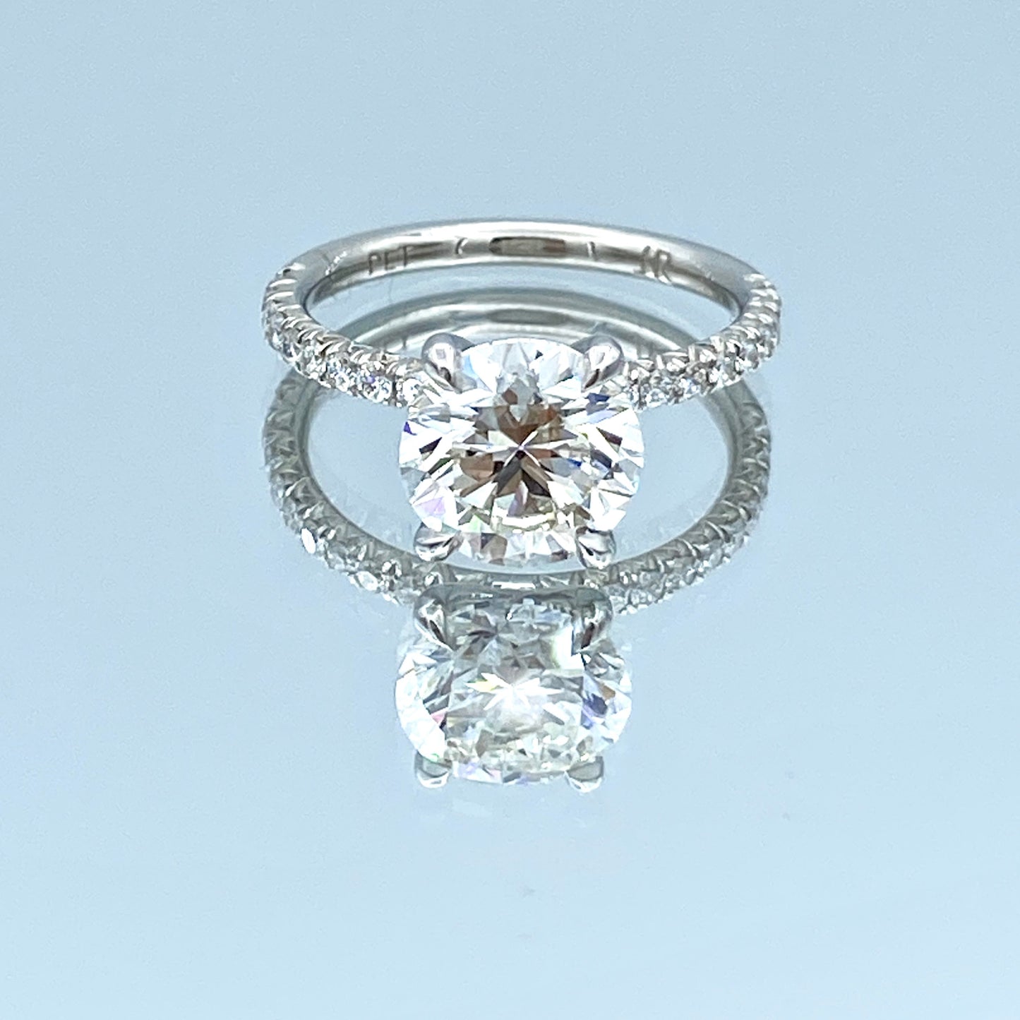 Round-Cut Diamond Engagement Ring in Platinum - L and L Jewelry