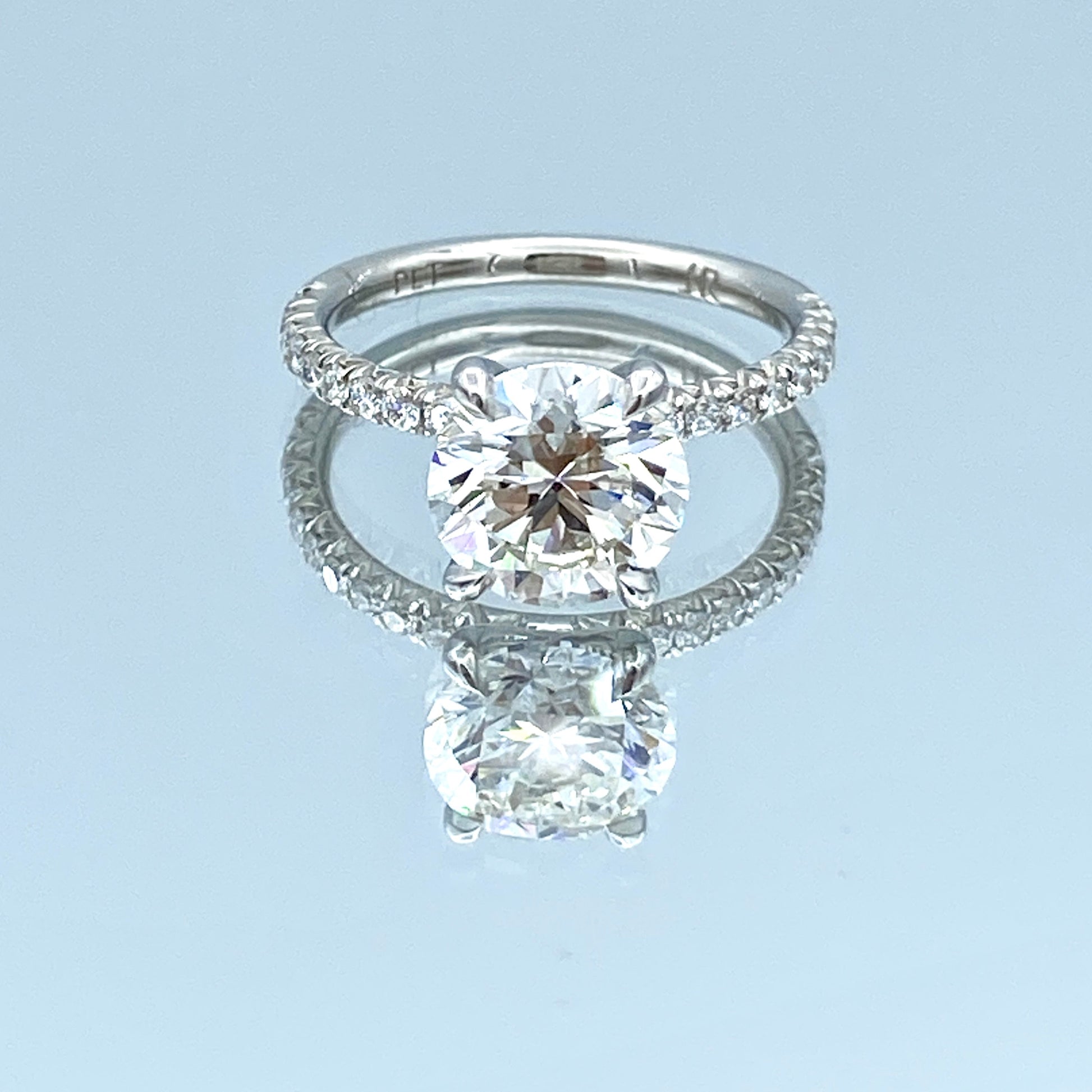 Round-Cut Diamond Engagement Ring in Platinum - L and L Jewelry