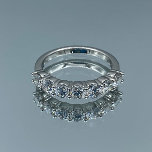 Seven Stone Round Brilliant-Cut Diamond Ring in Platinum - L and L Jewelry