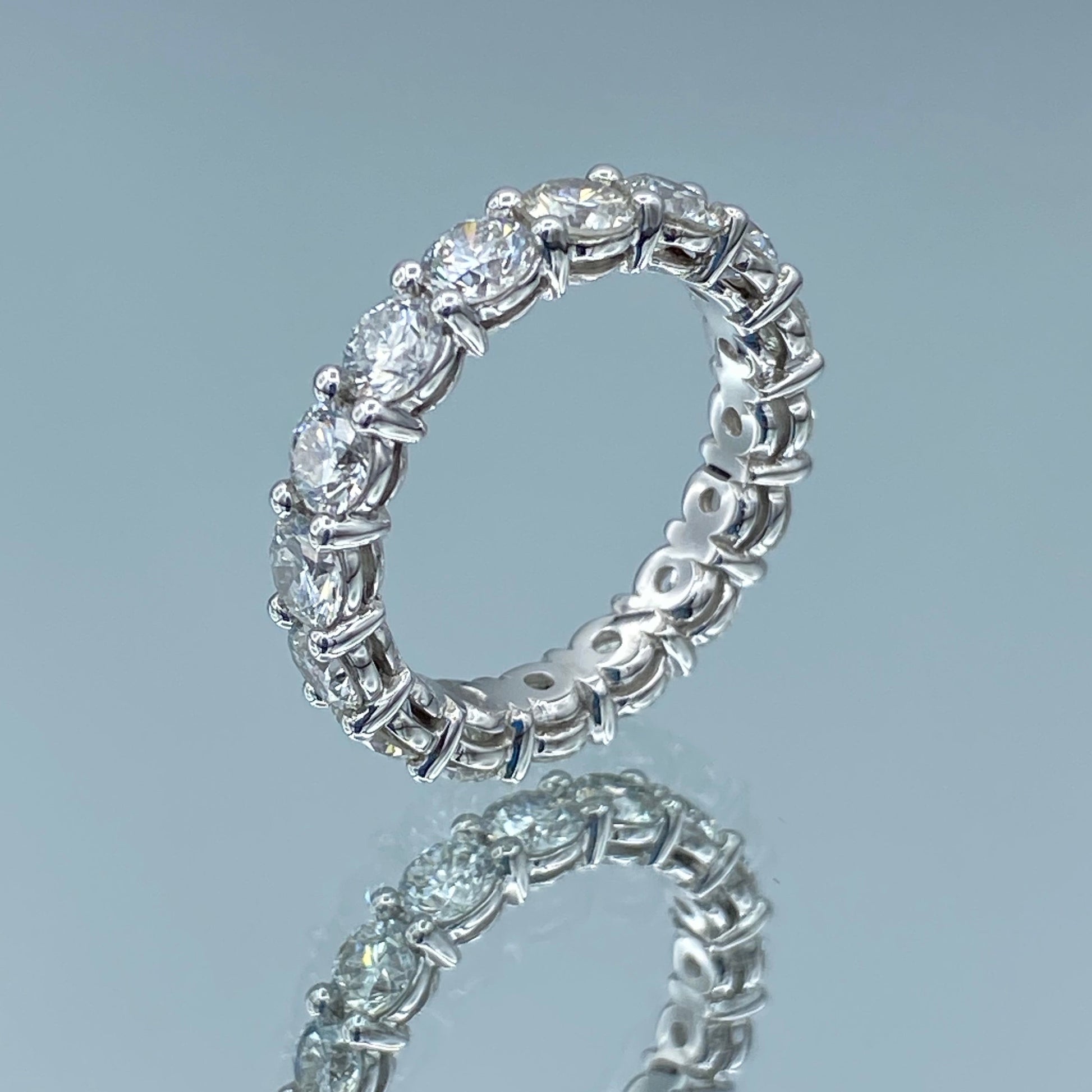 Round Cut Diamond Eternity Ring in 14K White Gold - L and L Jewelry