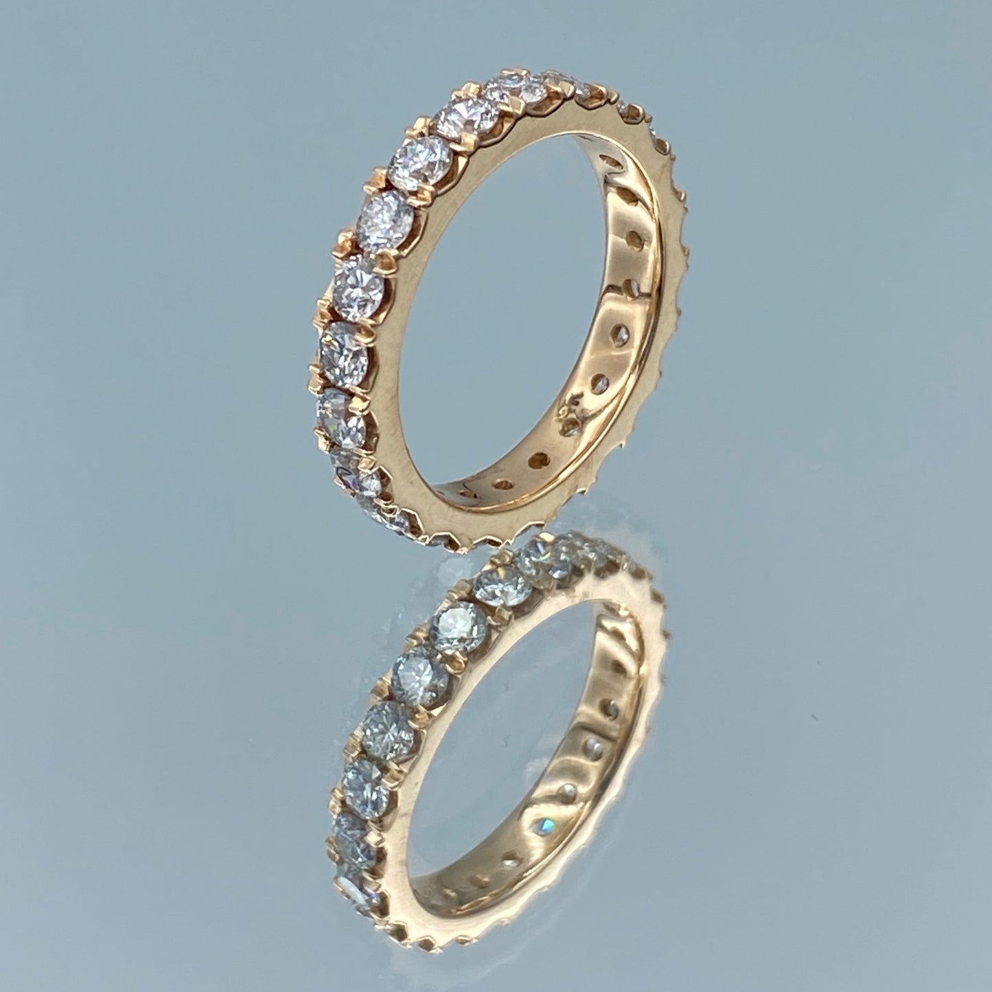 Round Brilliant-Cut Diamond Eternity Ring in 14K Rose Gold - L and L Jewelry