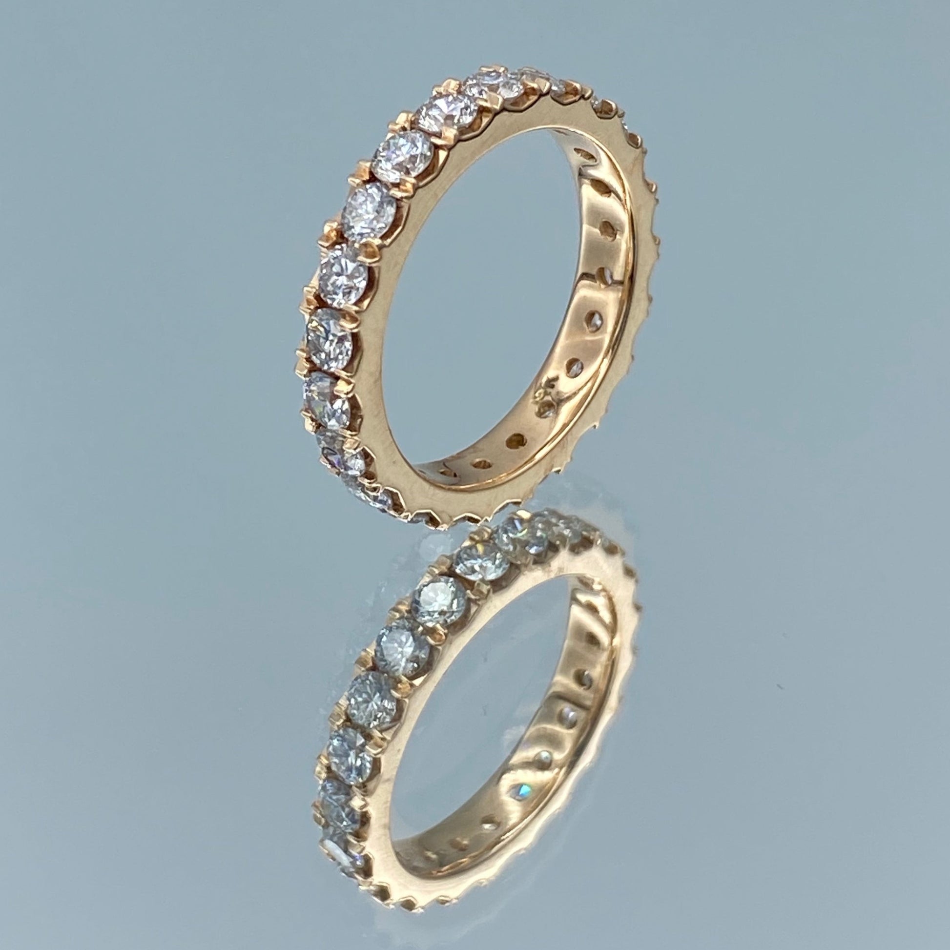 Round Brilliant-Cut Diamond Eternity Ring in 14K Rose Gold - L and L Jewelry
