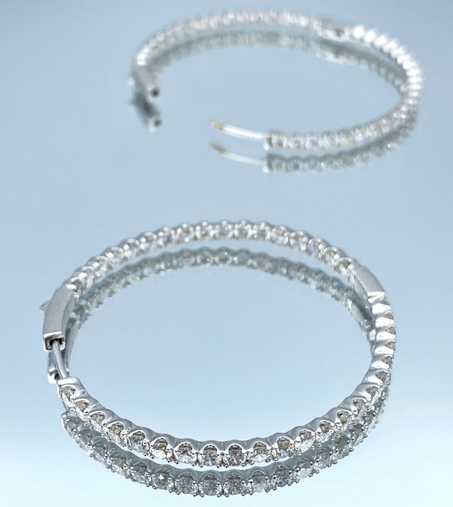 Inside-Out Diamond Hoop Earrings in 14K White Gold - L and L Jewelry