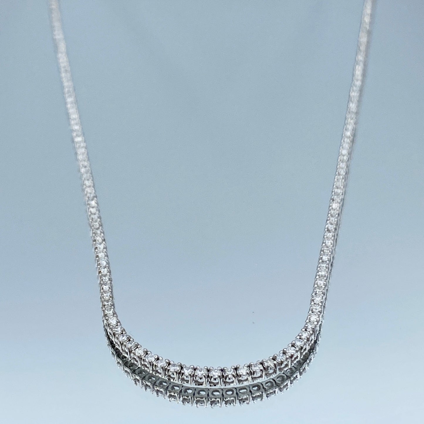 Diamond Tennis Necklace in 14K White Gold - L and L Jewelry