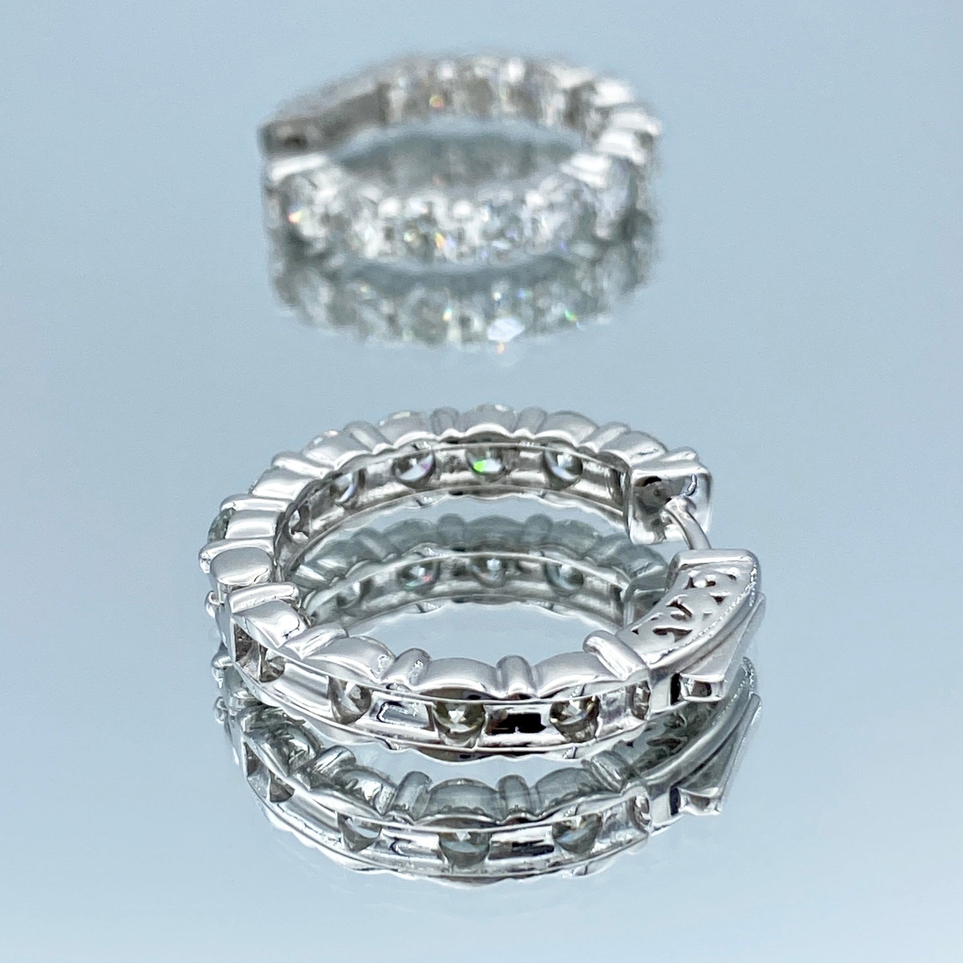 Inside-Out Diamond Hoop Earrings in 14K White Gold - L and L Jewelry