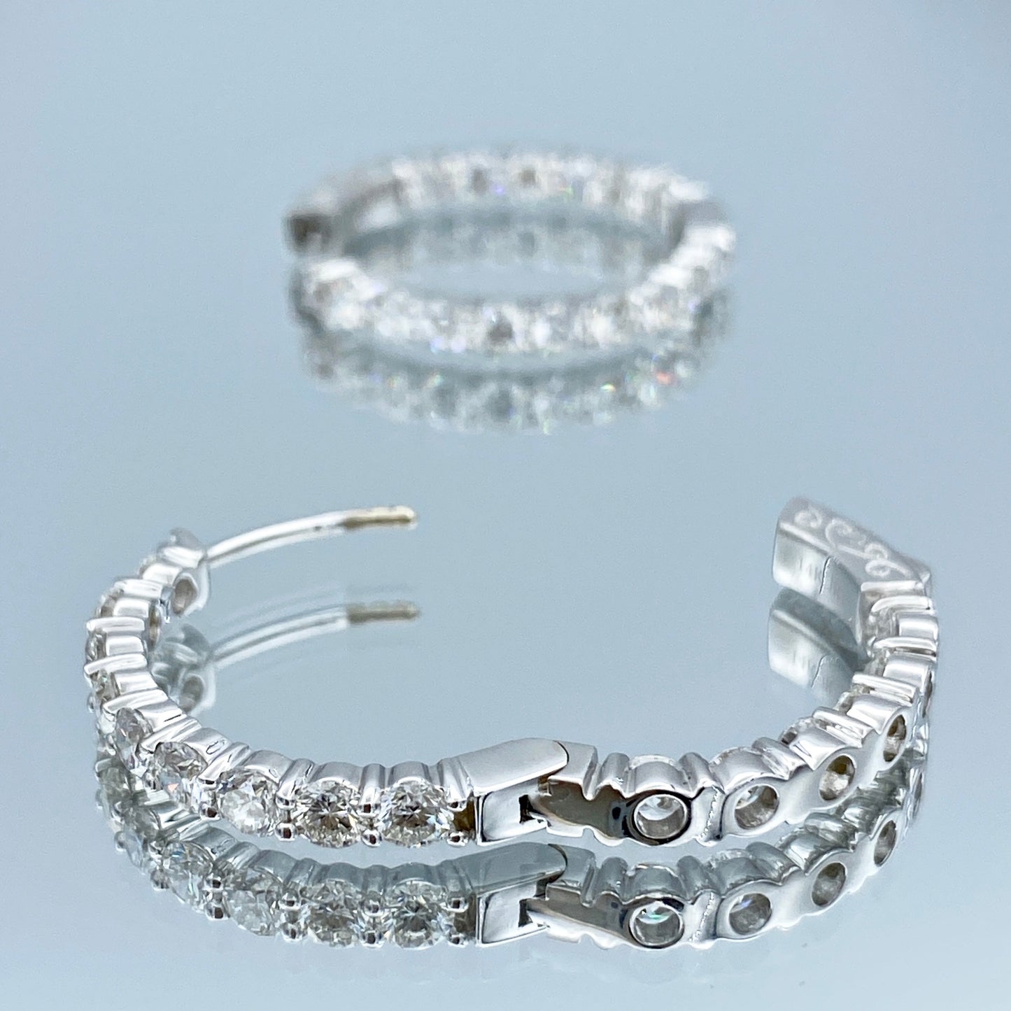 Inside-Out Diamond Hoop Earrings in 14K White Gold - L and L Jewelry