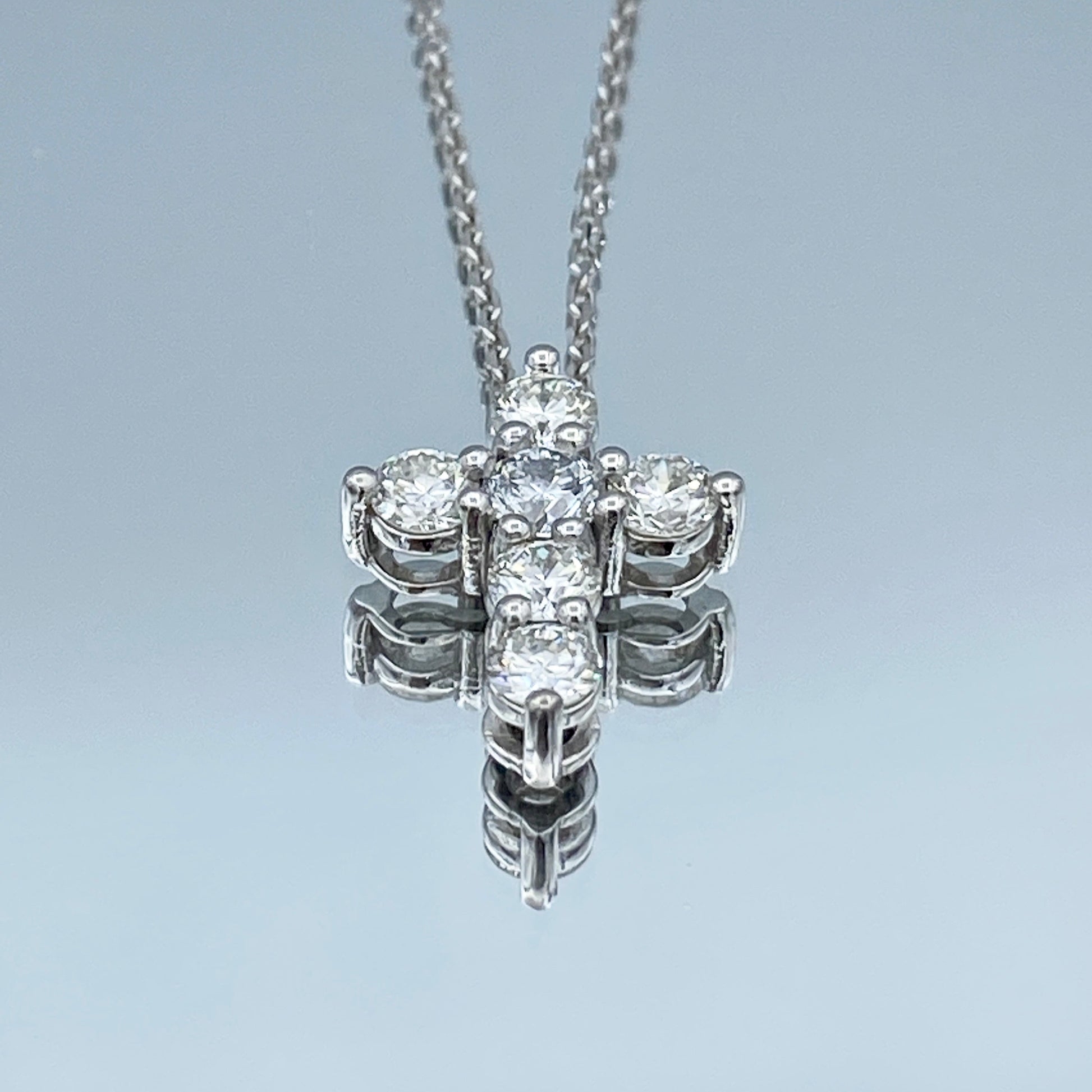 Diamond Cross Pendant Necklace in 14K White Gold - L and L Jewelry