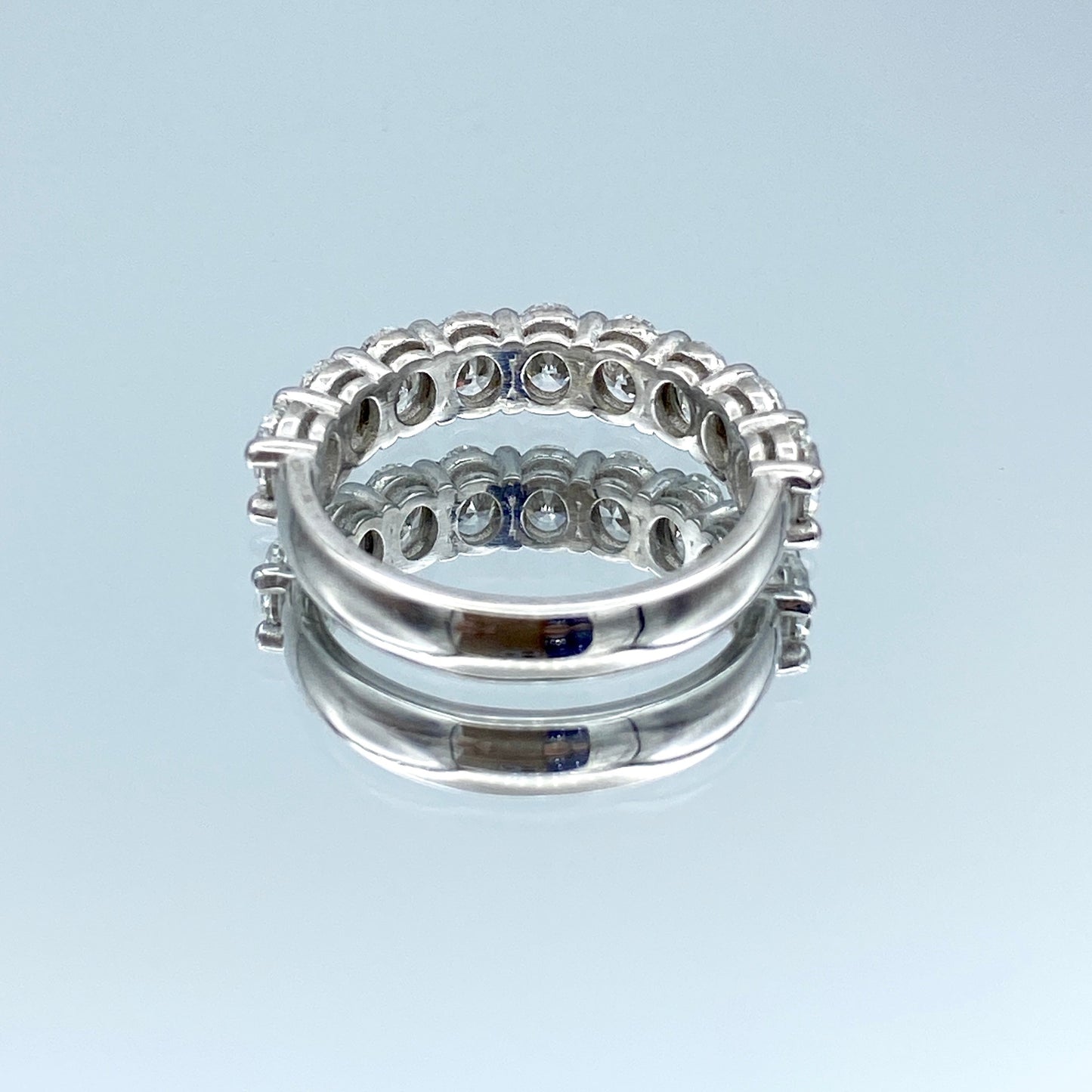 Nine-Stone Oval-Cut Diamond Ring in 14K White Gold - L and L Jewelry