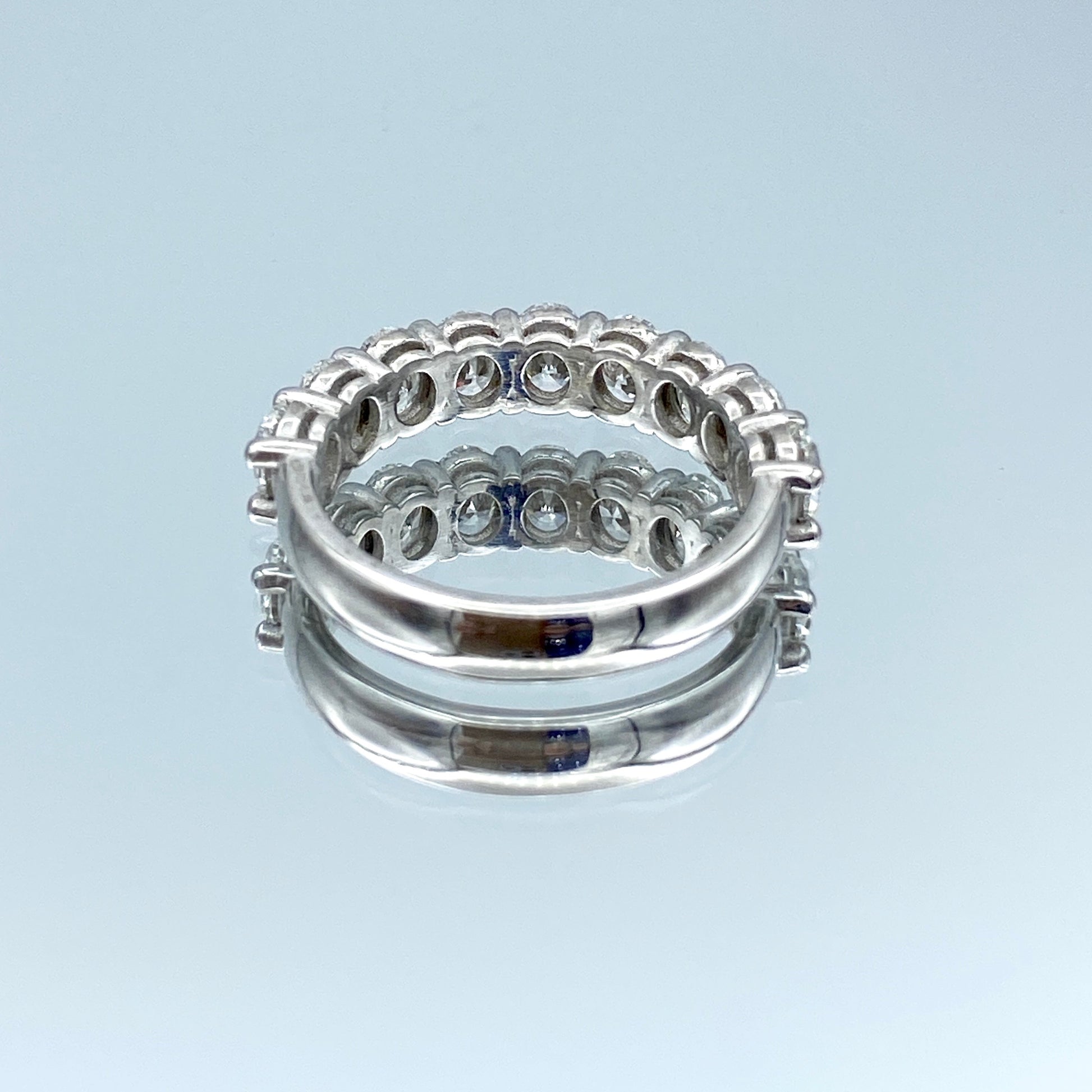 Nine-Stone Oval-Cut Diamond Ring in 14K White Gold - L and L Jewelry