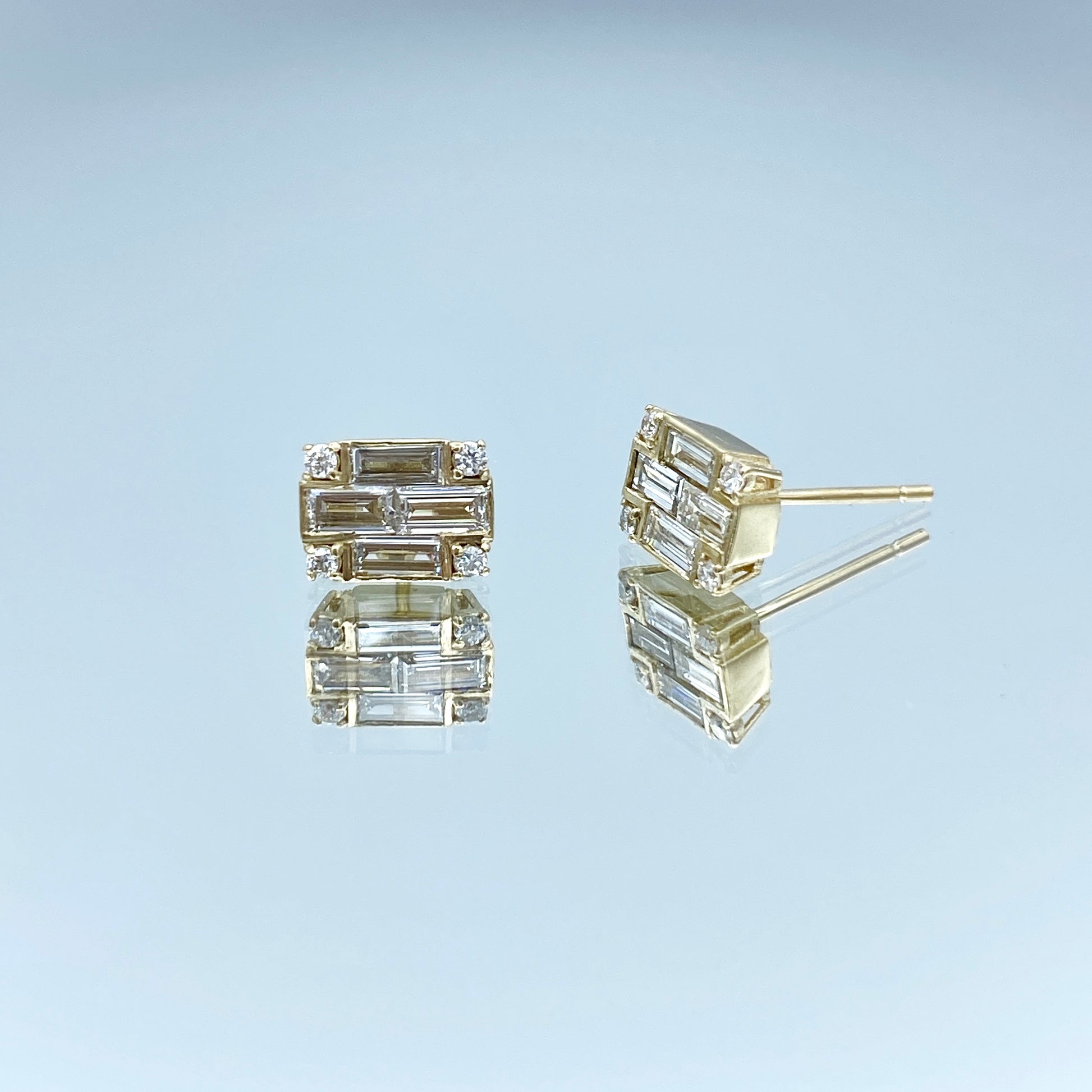 Diamond Stud Earrings in 14K Yellow Gold - L and L Jewelry