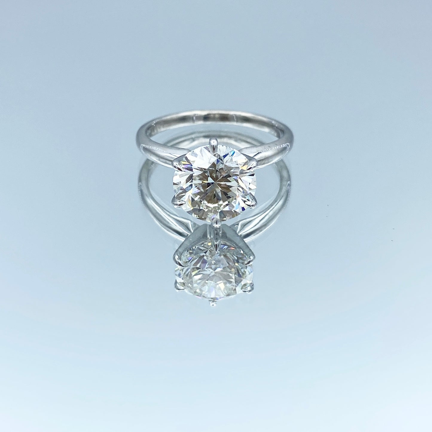 Solitaire Round Brilliant-Cut Diamond Engagement Ring in Platinum - L and L Jewelry