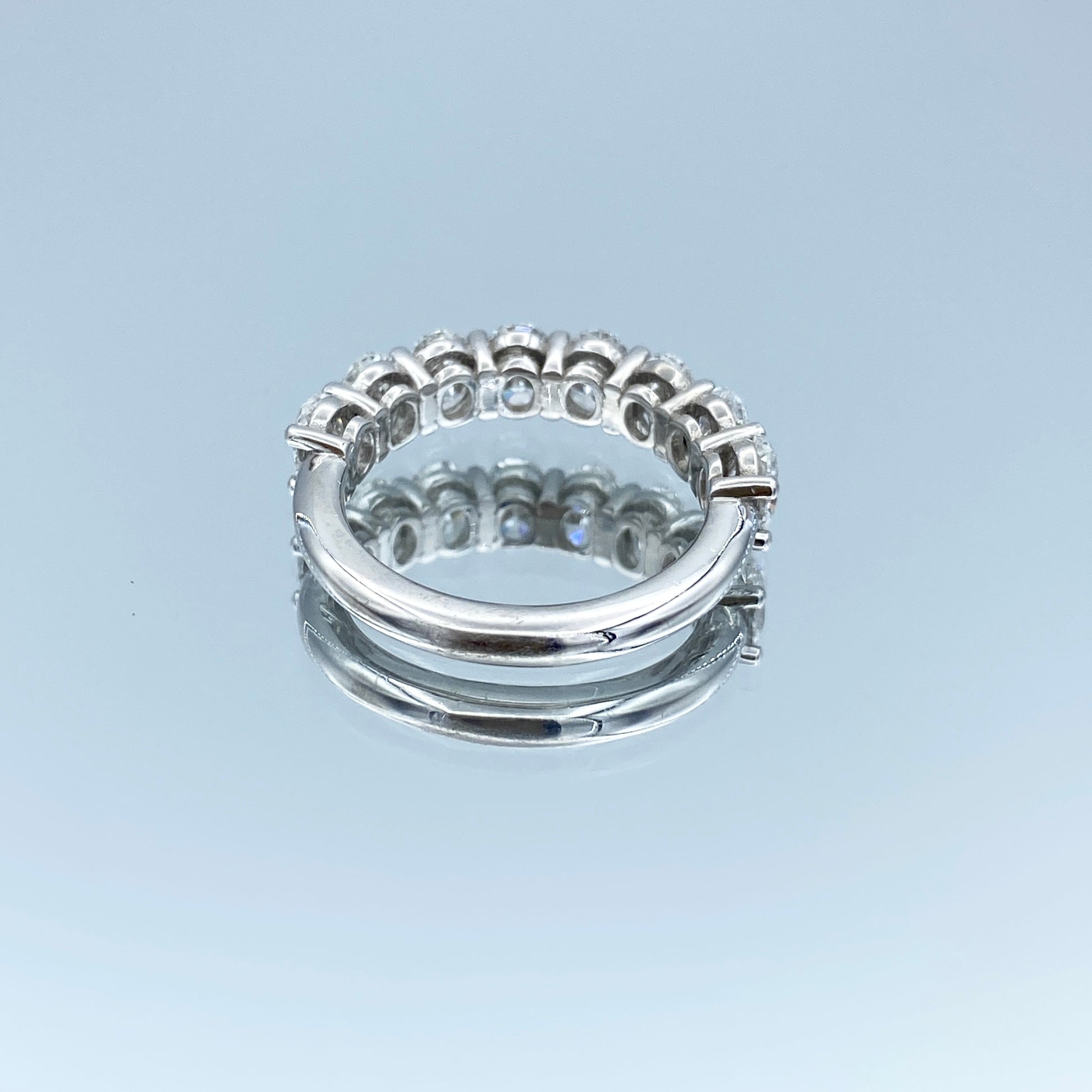 Eight-Stone Oval-Cut Diamond Ring in Platinum - L and L Jewelry