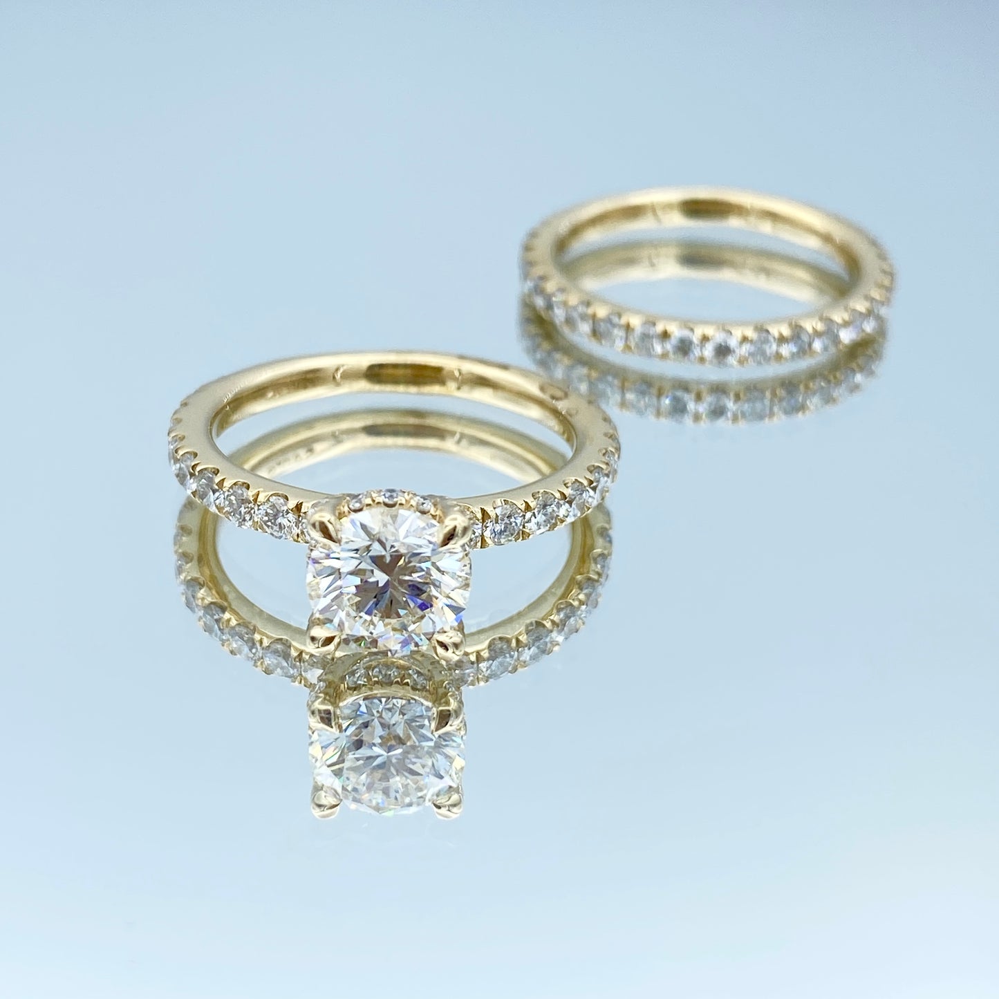 Round-Cut Diamond Engagement Ring in 14K Yellow Gold - L and L Jewelry