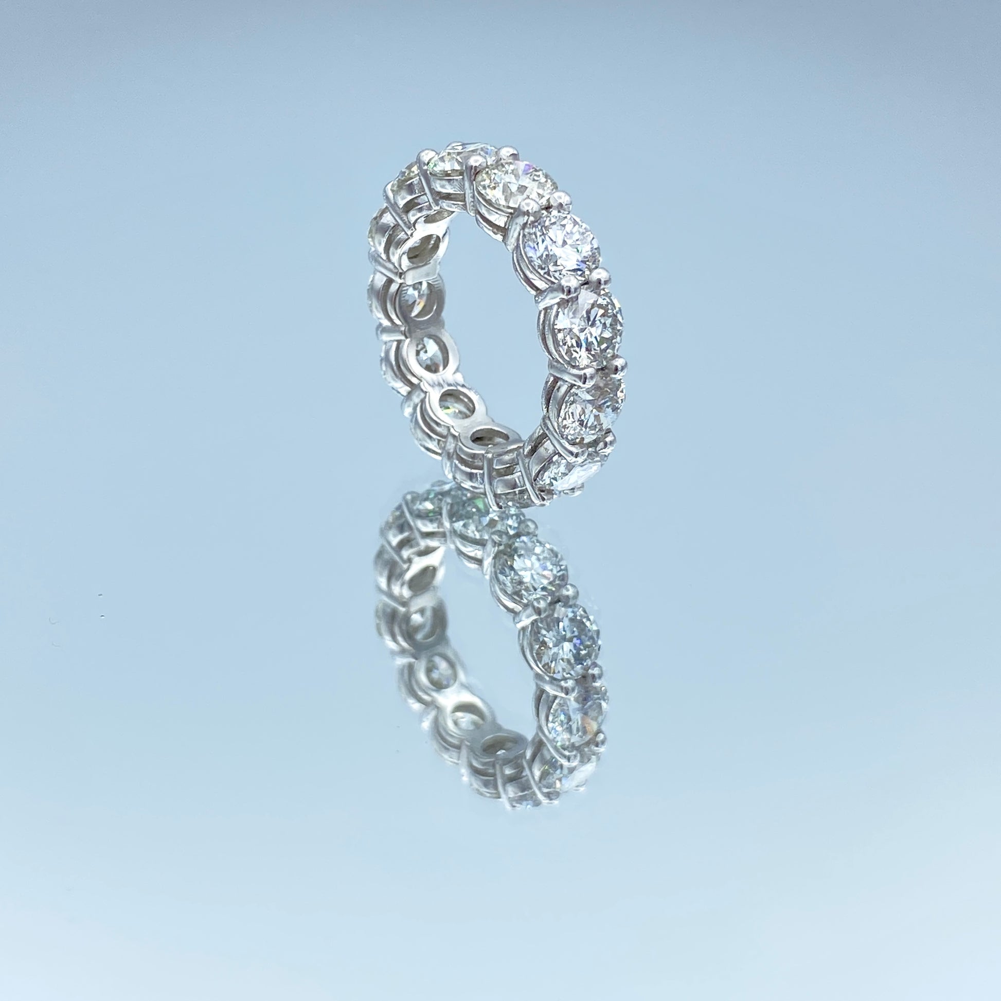 Round Brilliant-Cut Diamond Eternity Ring in Platinum - L and L Jewelry