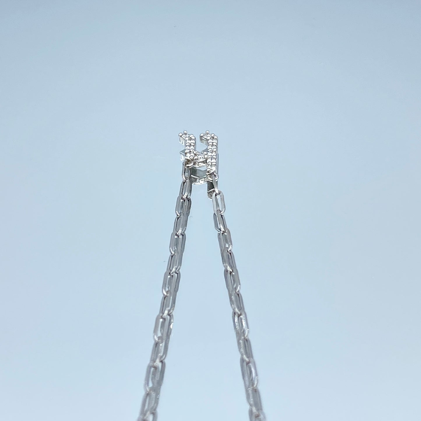 Initial Pendant Necklace in 14K White Gold - L and L Jewelry