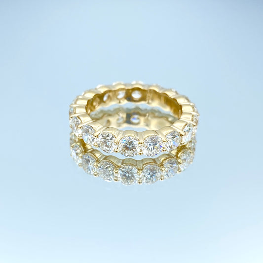 Round Brilliant-Cut Diamond Eternity Ring in 14K Yellow Gold - L and L Jewelry