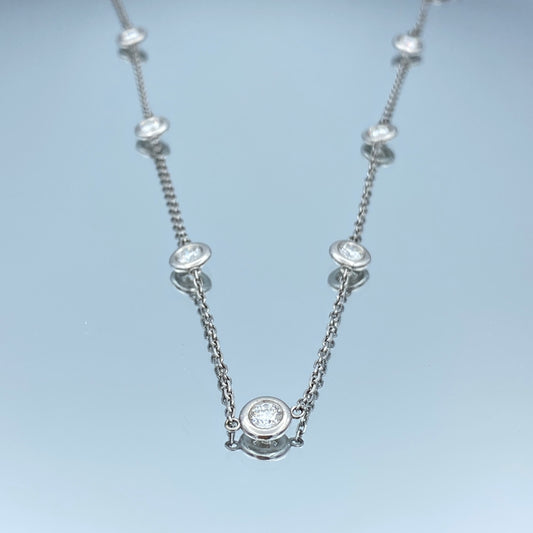 Diamond by the Yard Necklace in 14K White Gold - L and L Jewelry