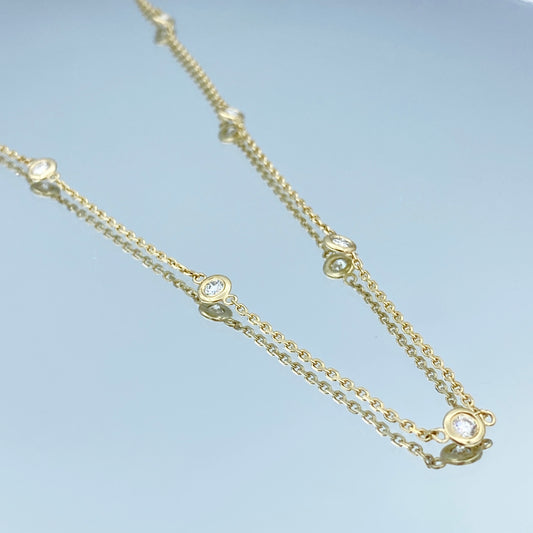 Diamond by the Yard Necklace in 14K Yellow Gold - L and L Jewelry