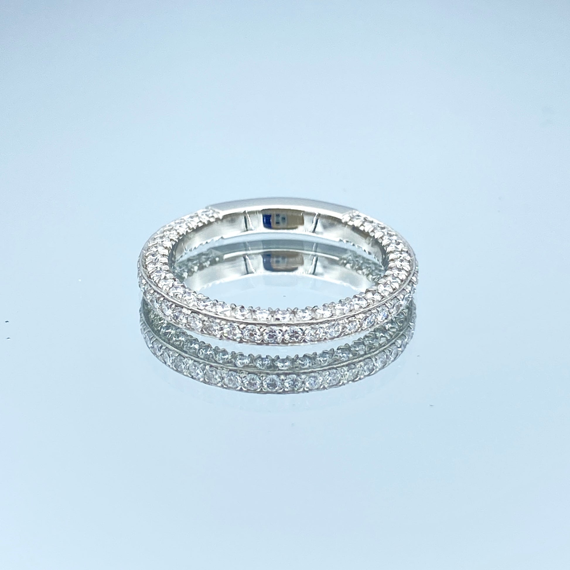 Three Sided Diamond Ring in Platinum - L and L Jewelry