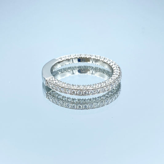 Three Sided Diamond Ring in Platinum - L and L Jewelry
