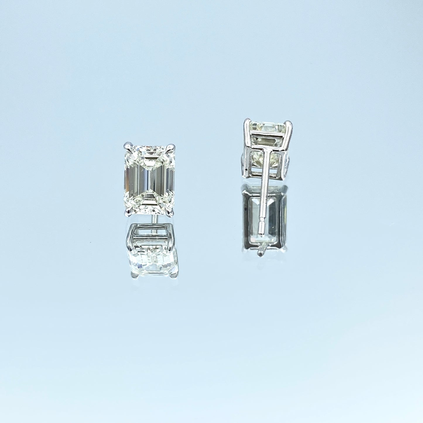 Diamond Stud Earrings in 14K White Gold - L and L Jewelry
