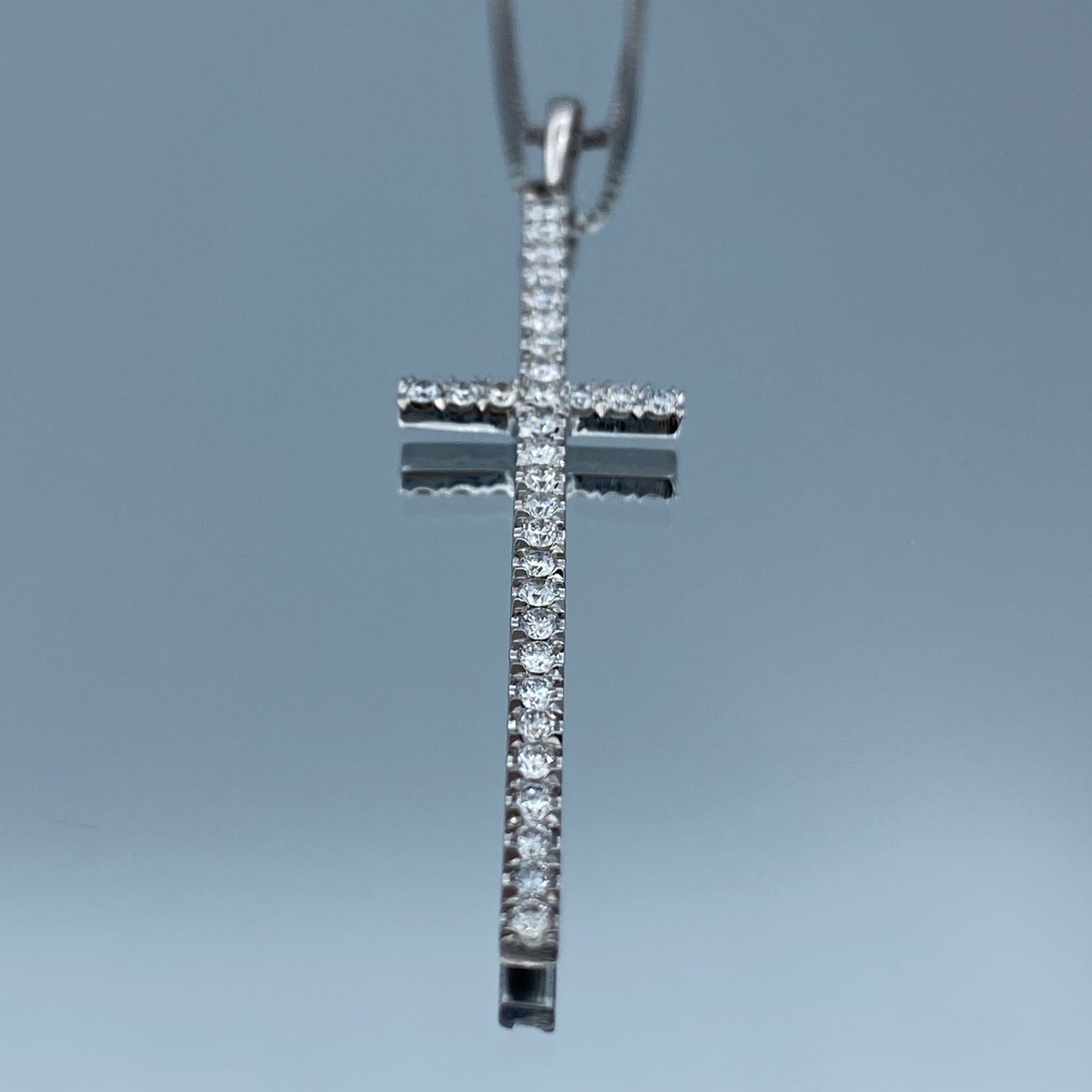 Diamond Cross Pendant Necklace in 14K White Gold - L and L Jewelry