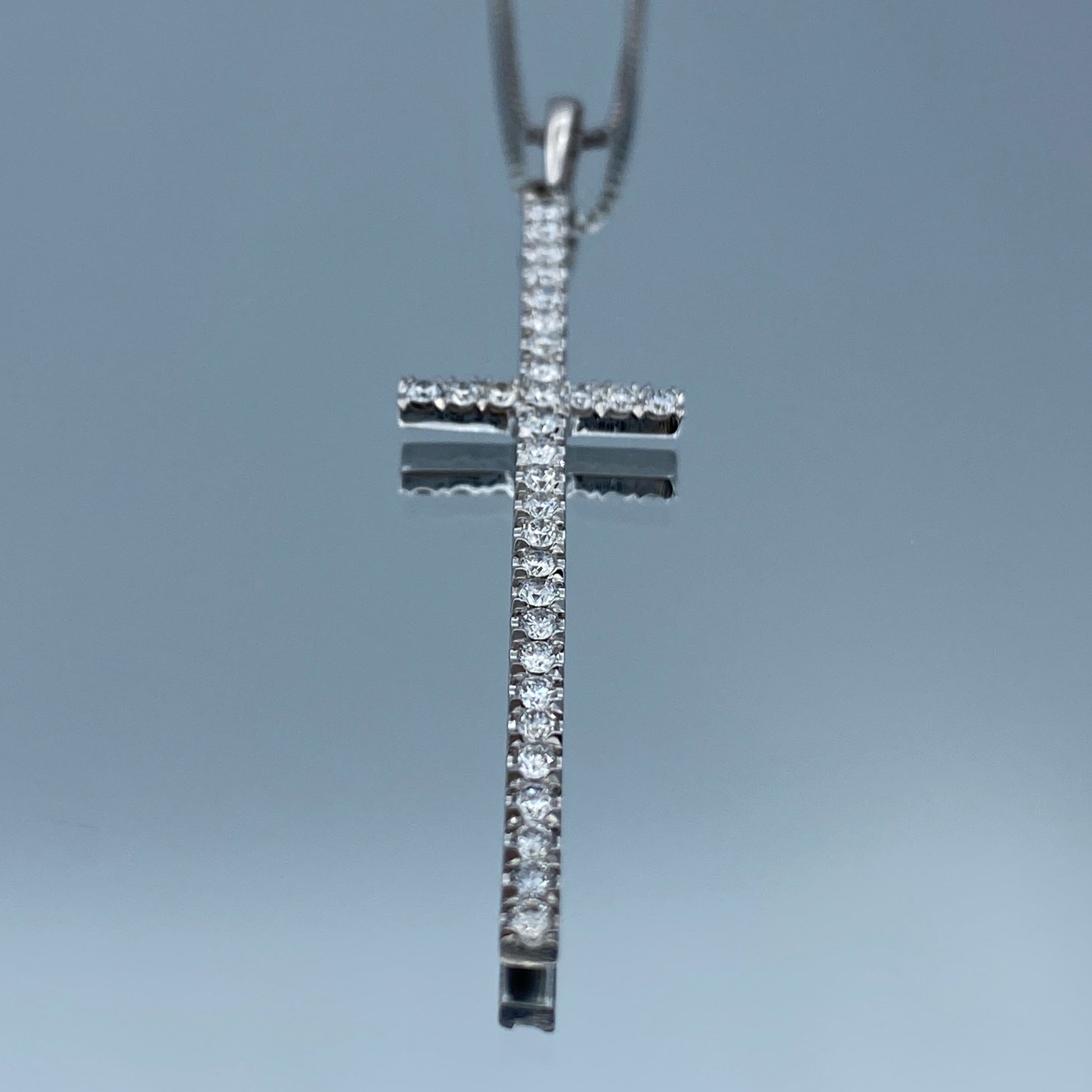Diamond Cross Pendant Necklace in 14K White Gold - L and L Jewelry