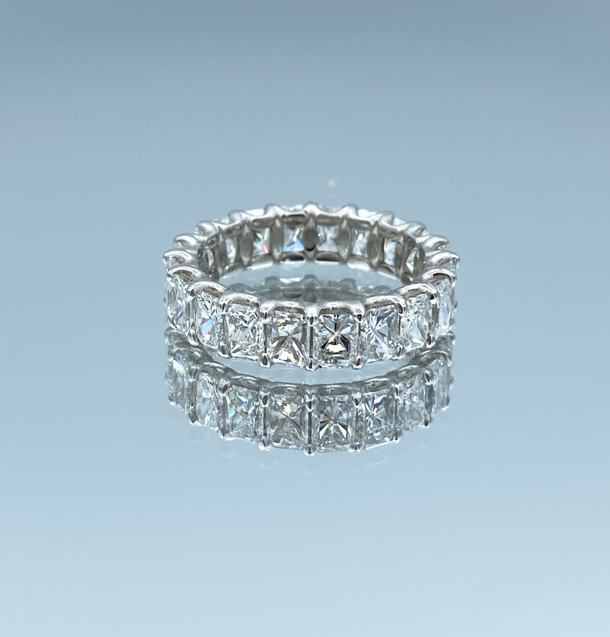 Radiant-Cut Diamond Eternity Ring in Platinum - L and L Jewelry