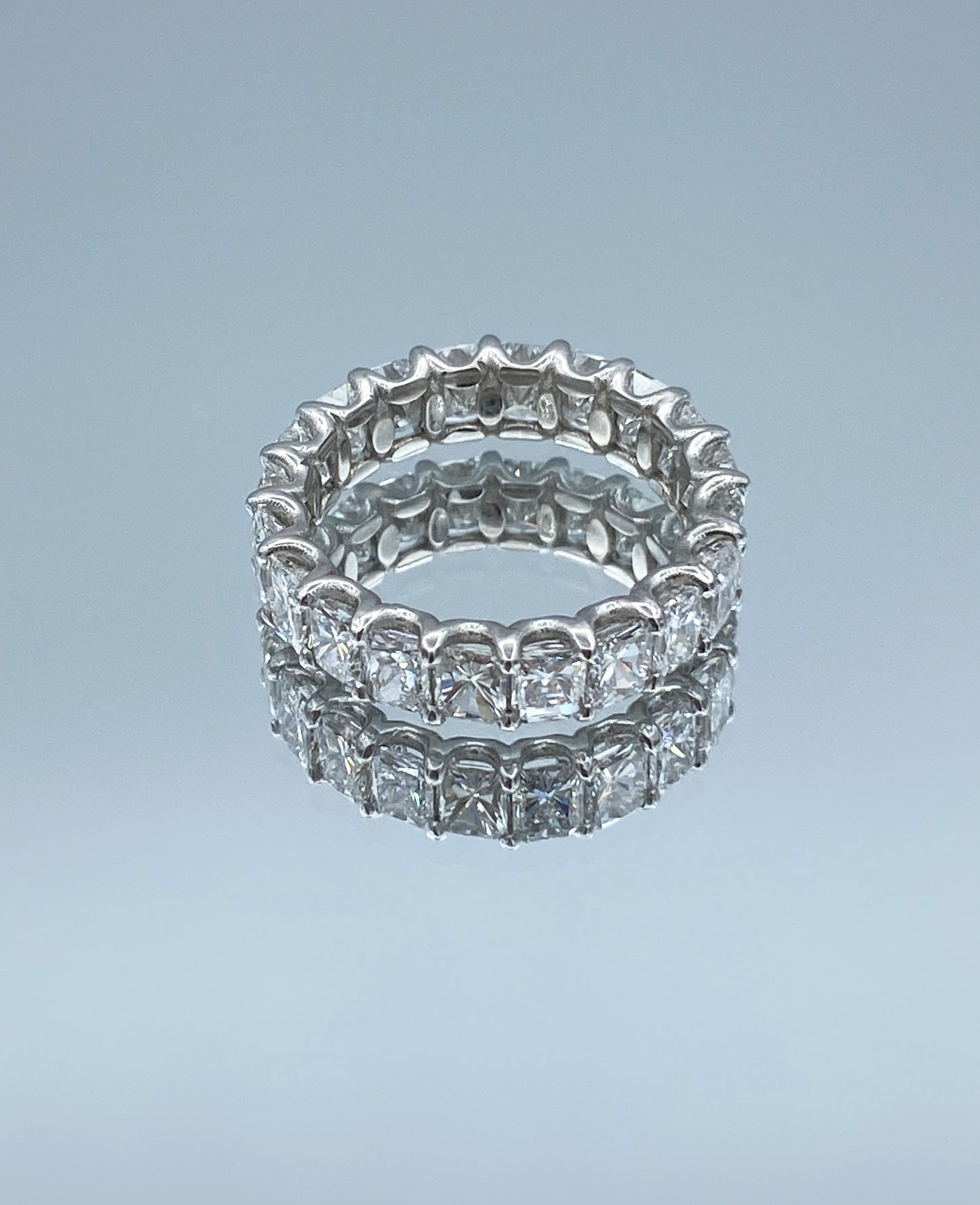 Radiant-Cut Diamond Eternity Ring in Platinum - L and L Jewelry