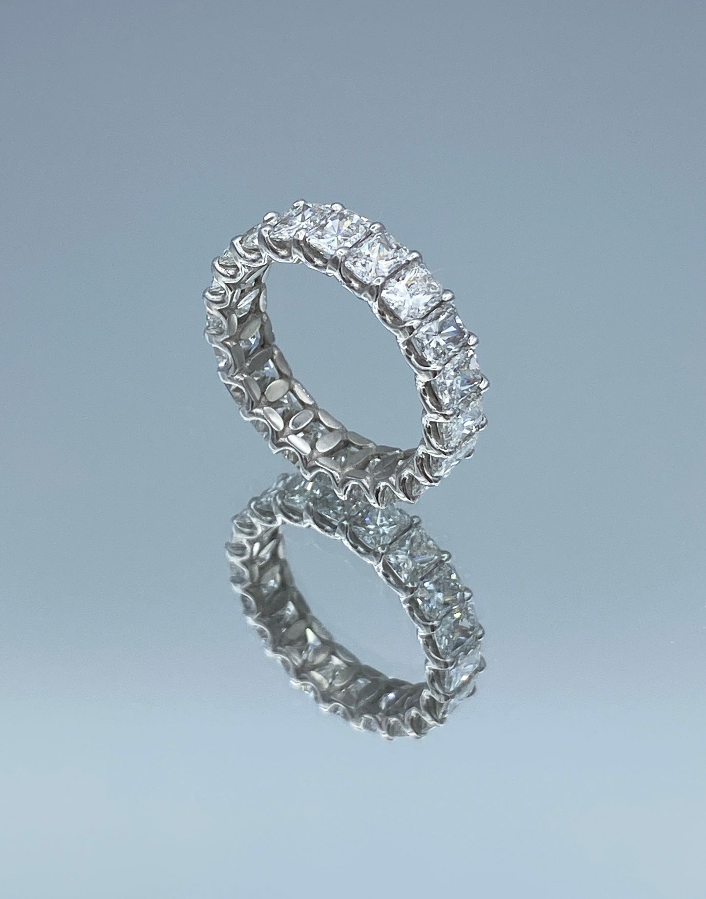 Radiant-Cut Diamond Eternity Ring in Platinum - L and L Jewelry