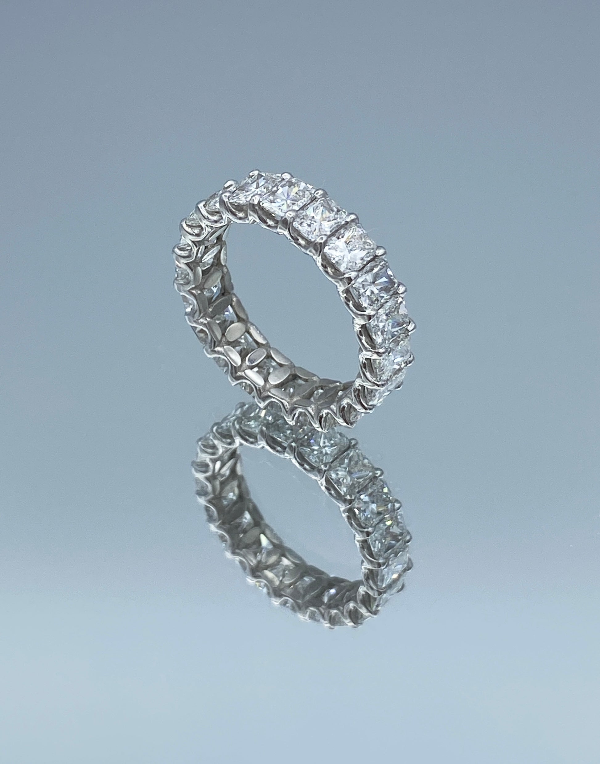 Radiant-Cut Diamond Eternity Ring in Platinum - L and L Jewelry