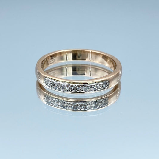 Round Brilliant-Cut Diamonds Half Eternity Ring in 14K Rose Gold - L and L Jewelry
