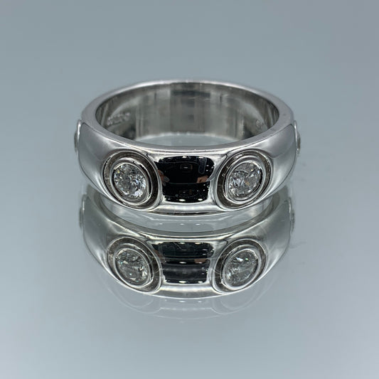 Round-Cut Bezel Set Diamond Men's Wedding Ring in 14K White Gold - L and L Jewelry