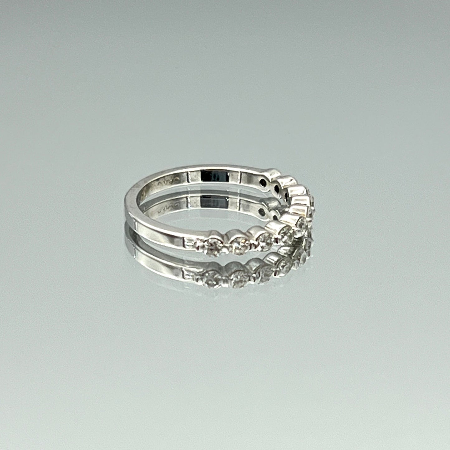 Ten-Stone Round Brilliant-Cut Diamond Ring in 14K White Gold - L and L Jewelry