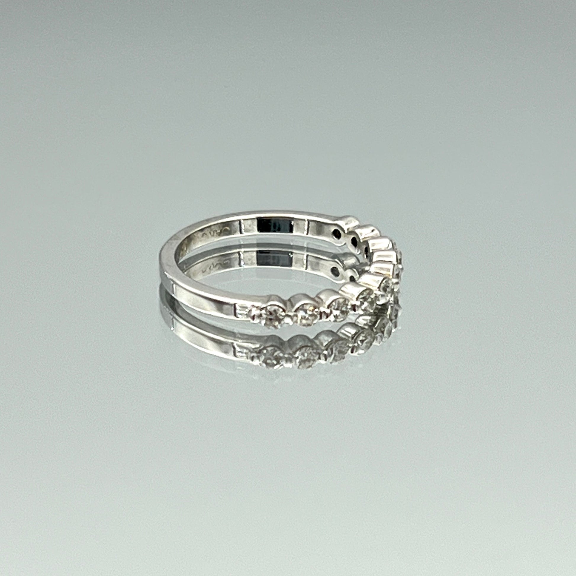 Ten-Stone Round Brilliant-Cut Diamond Ring in 14K White Gold - L and L Jewelry