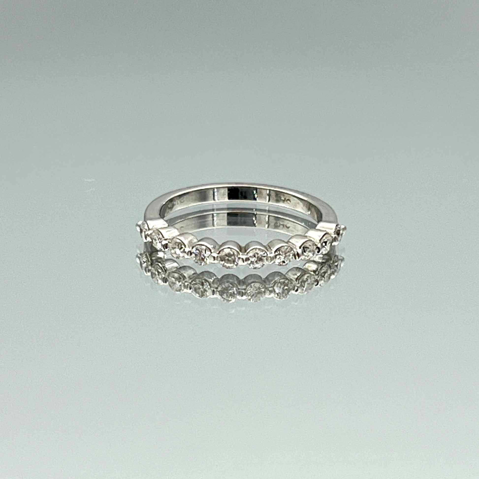 Ten-Stone Round Brilliant-Cut Diamond Ring in 14K White Gold - L and L Jewelry