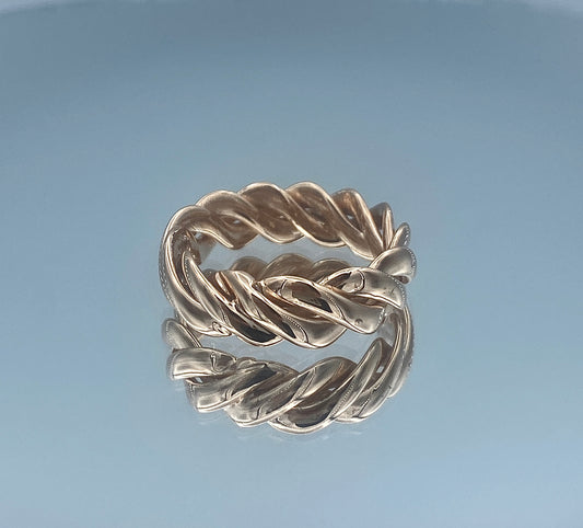 Twisted Design Men's Ring in 14K Rose Gold - L and L Jewelry