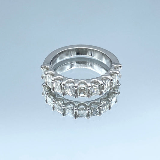 Emerald-Cut Diamond Ring in Platinum - L and L Jewelry