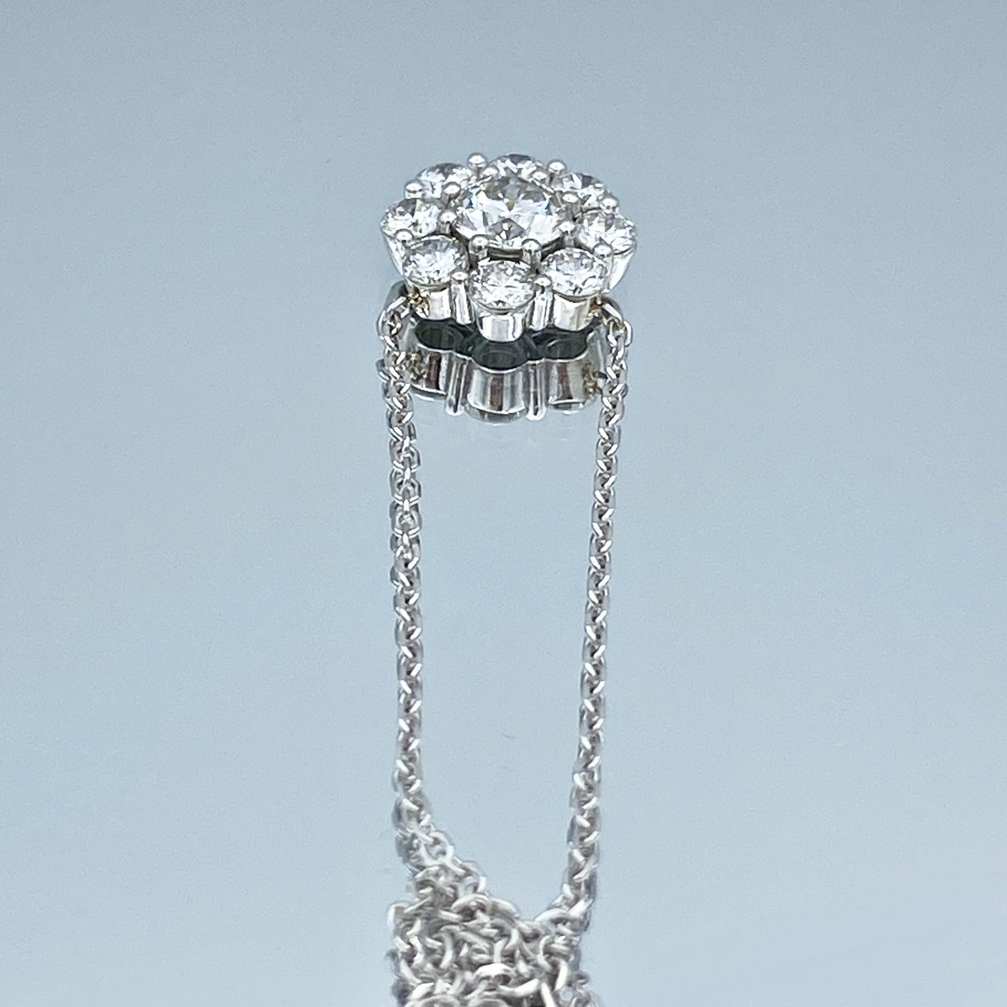 Floral Design Diamond Pendant in 14K White Gold - L and L Jewelry