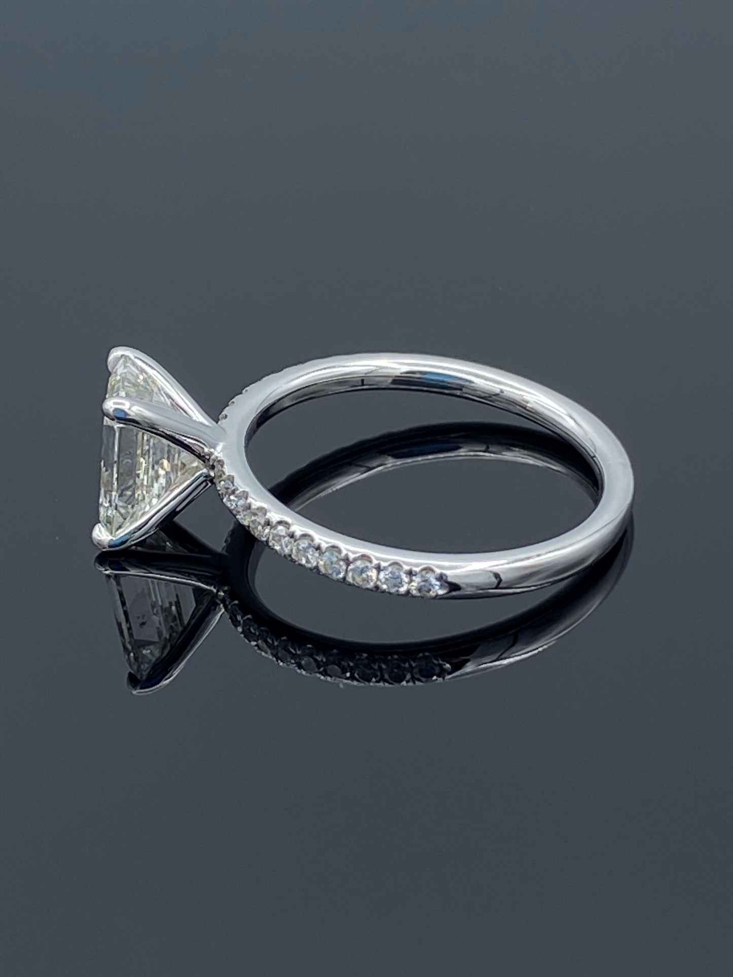 Emerald-Cut Diamond Engagement Ring in 14K White Gold - L and L Jewelry