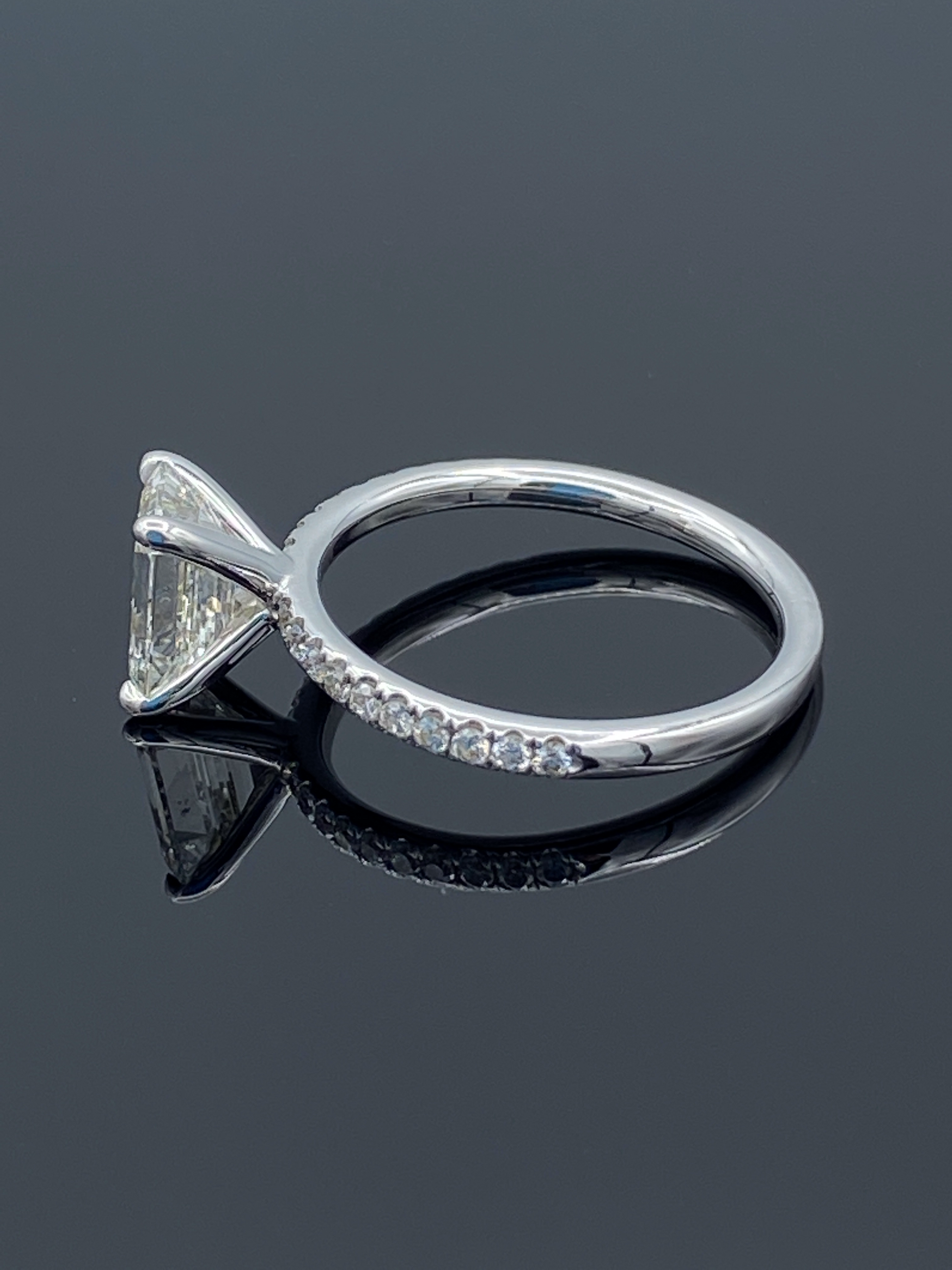 Emerald-Cut Diamond Engagement Ring in 14K White Gold - L and L Jewelry