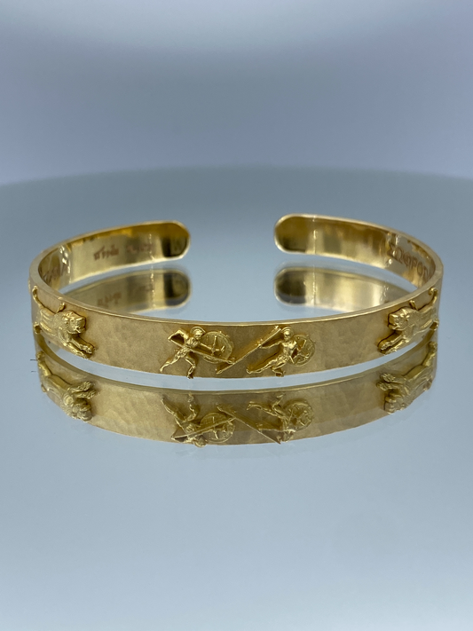 Romanesque Cuff Bracelet in 18K Yellow Gold - L and L Jewelry