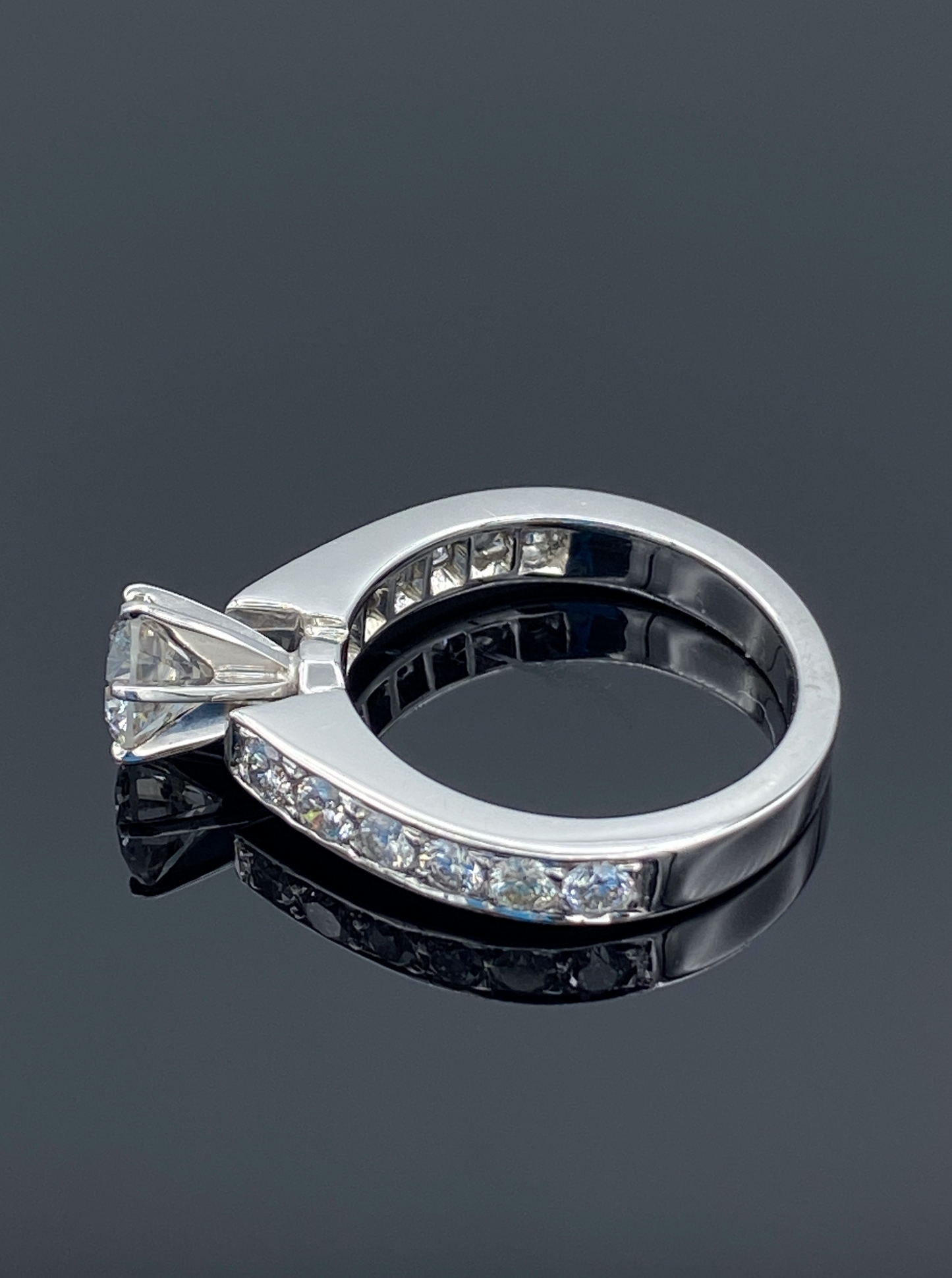 Round-Cut Diamond Engagement Ring in 14K White Gold - L and L Jewelry