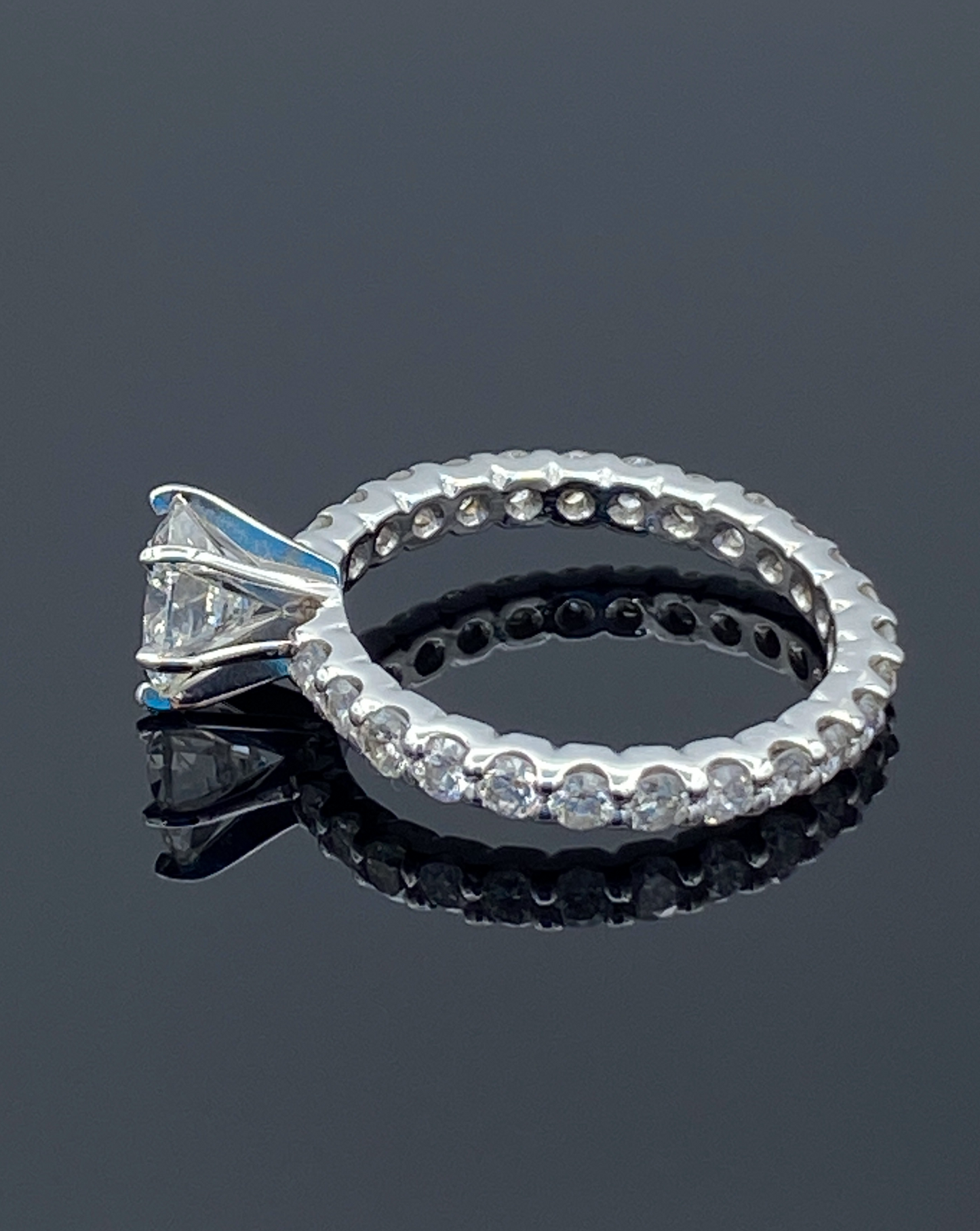 Round-Cut Diamond Engagement Ring in 14K White Gold - L and L Jewelry