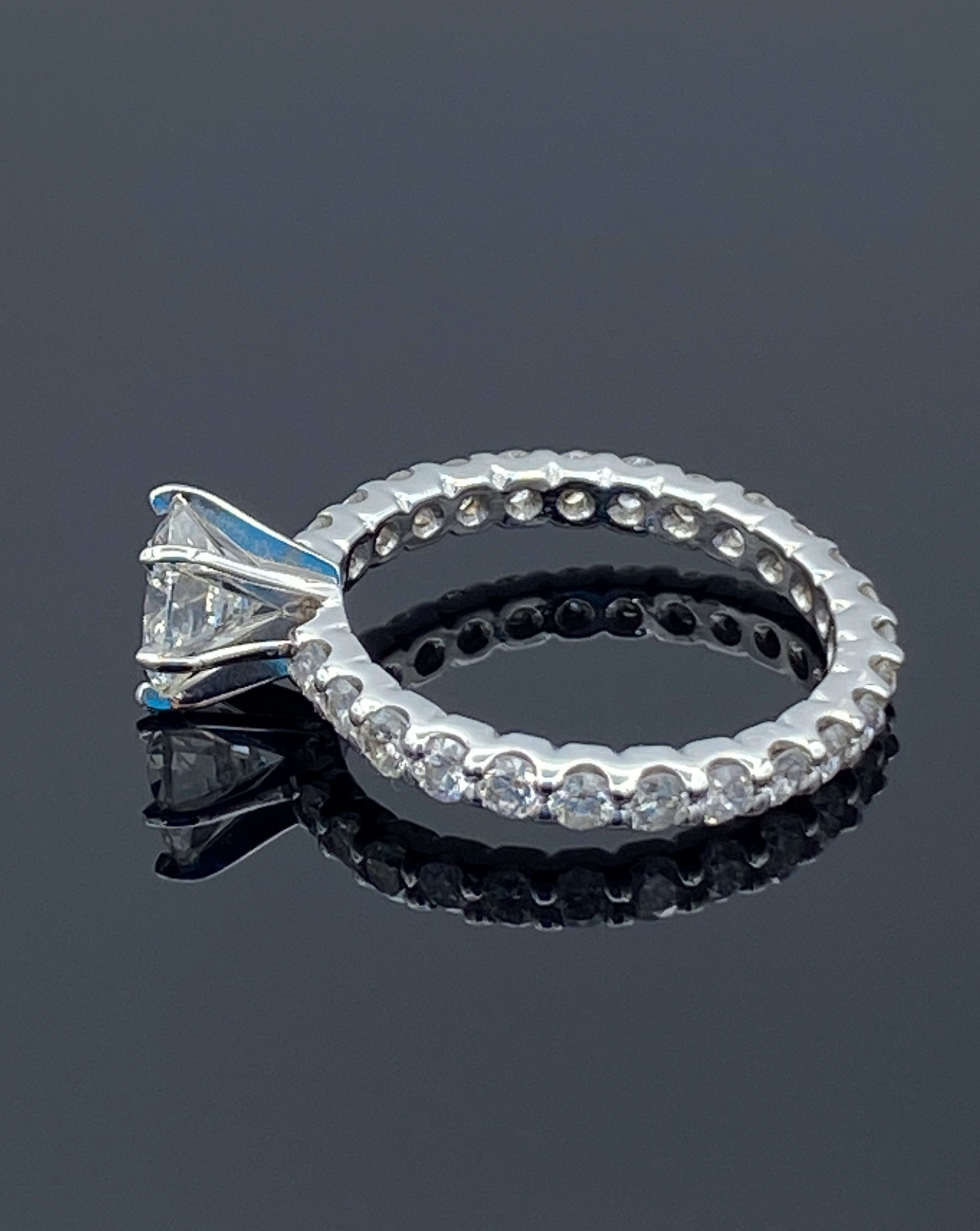 Round-Cut Diamond Engagement Ring in 14K White Gold - L and L Jewelry