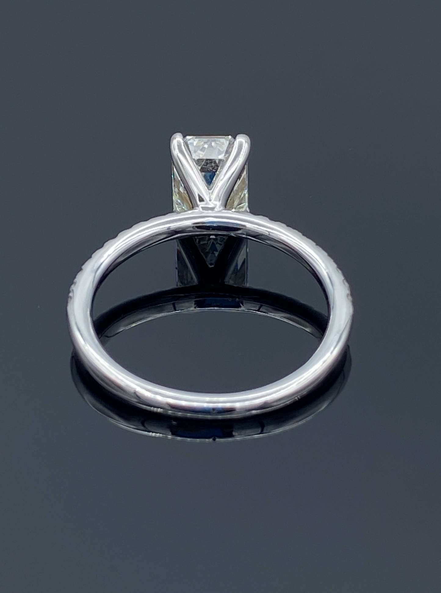 Emerald-Cut Diamond Engagement Ring in 14K White Gold - L and L Jewelry