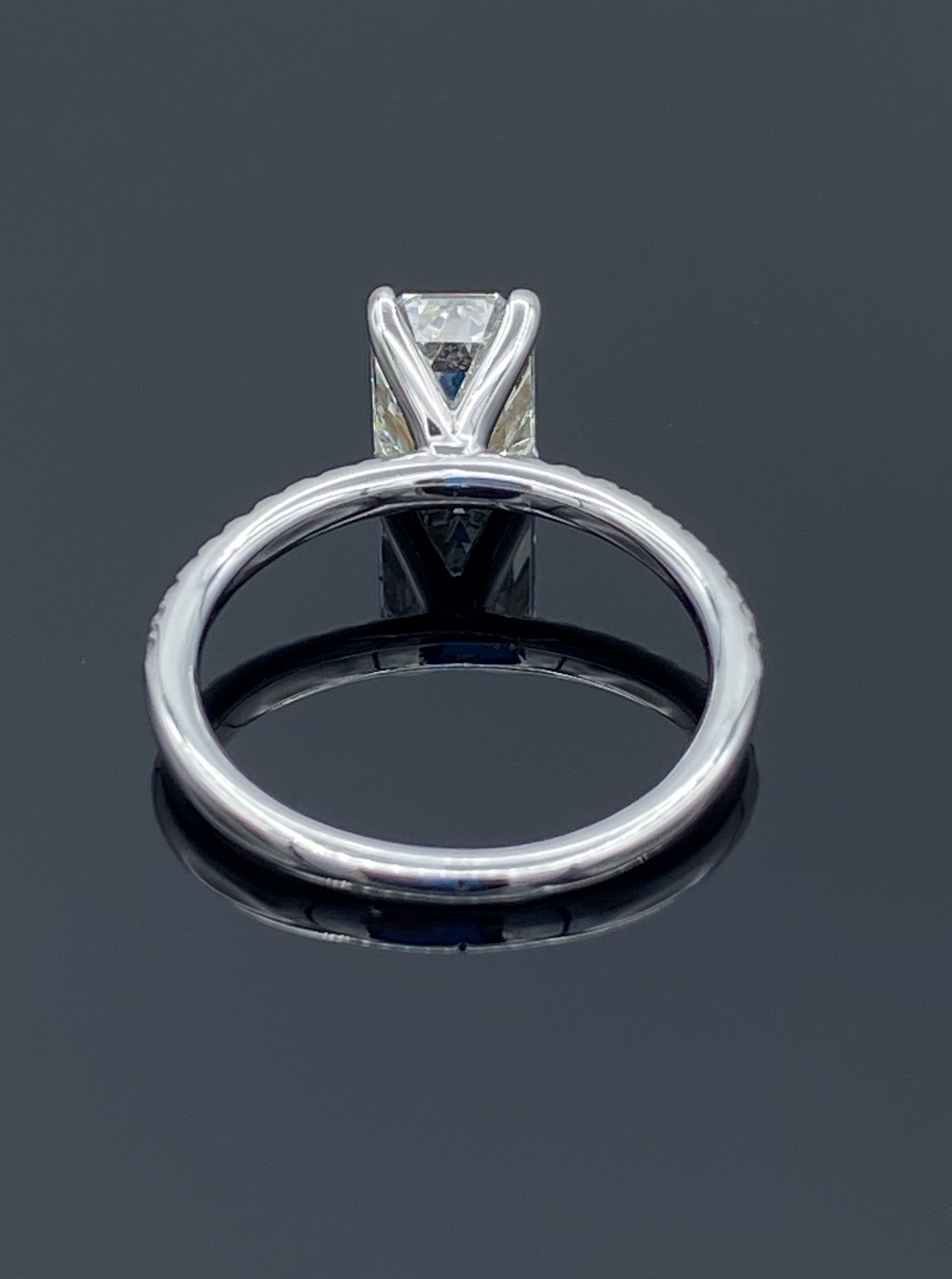 Emerald-Cut Diamond Engagement Ring in 14K White Gold - L and L Jewelry